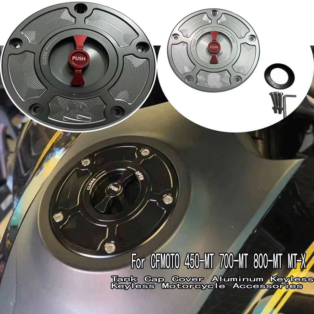 For CFMOTO 800-MT 800MT-X 700-MT 450-MT Aluminum alloy fuel tank cover CNC Fuel Gas Tank Cap Cover Gas Tank Cap Cove Keyless