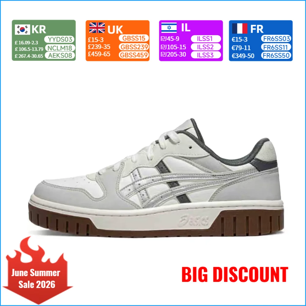 ASICS Court MZ 2.0 Unisex Low-Top Sneakers  Comfortable, Versatile, Thin-Soled & Durable, Gray and White 1203A713-101