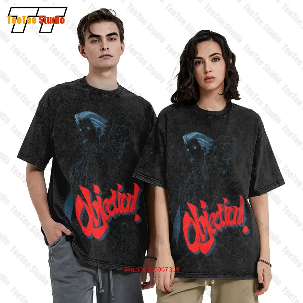 Ace Attorney Objection Gray Heather Vintage Oversized T-Shirt MWLV