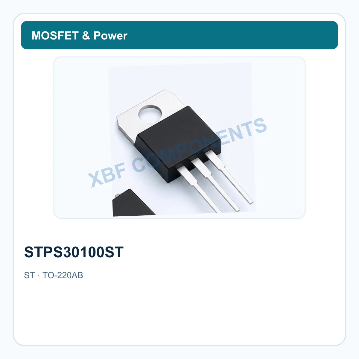 ST STPS30100ST Power Semiconductor Dual Schottky rectifier, 100 V, 30 A TO-220AB