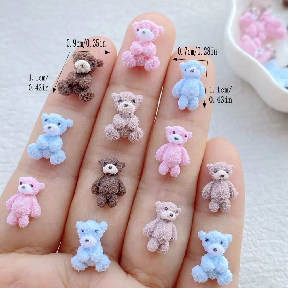 50 Stück niedliche Mini-Cartoon-Tierfiguren aus weichem Gummi, Teddybär, Kunstnägel, flache Rückseite, DIY, Scrapbook-Deko, Schmuck, Bastelzubehör – Detail 1