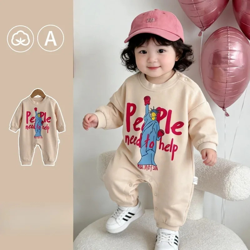 ZOETOPKID Baumwoll-Strampler für Neugeborene Jungen, Eleganter Gentleman-Look, Frühlings- und Herbst-Jumpsuit