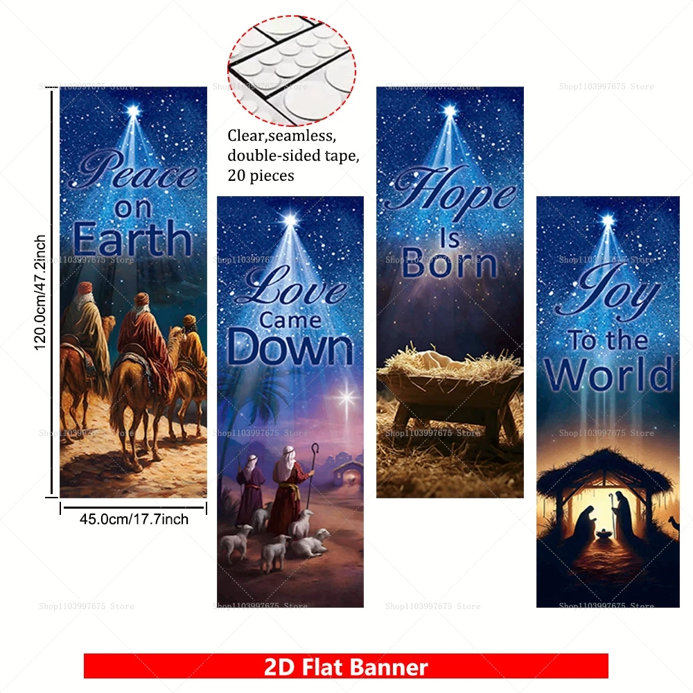 4 قطعة ثلاثة الحكيمة الرجال ركوب الجمل زينة حفلة عيد الميلاد التصوير خلفية راية كابينة تصوير الدعائم جدار الكنيسة ديكور #5