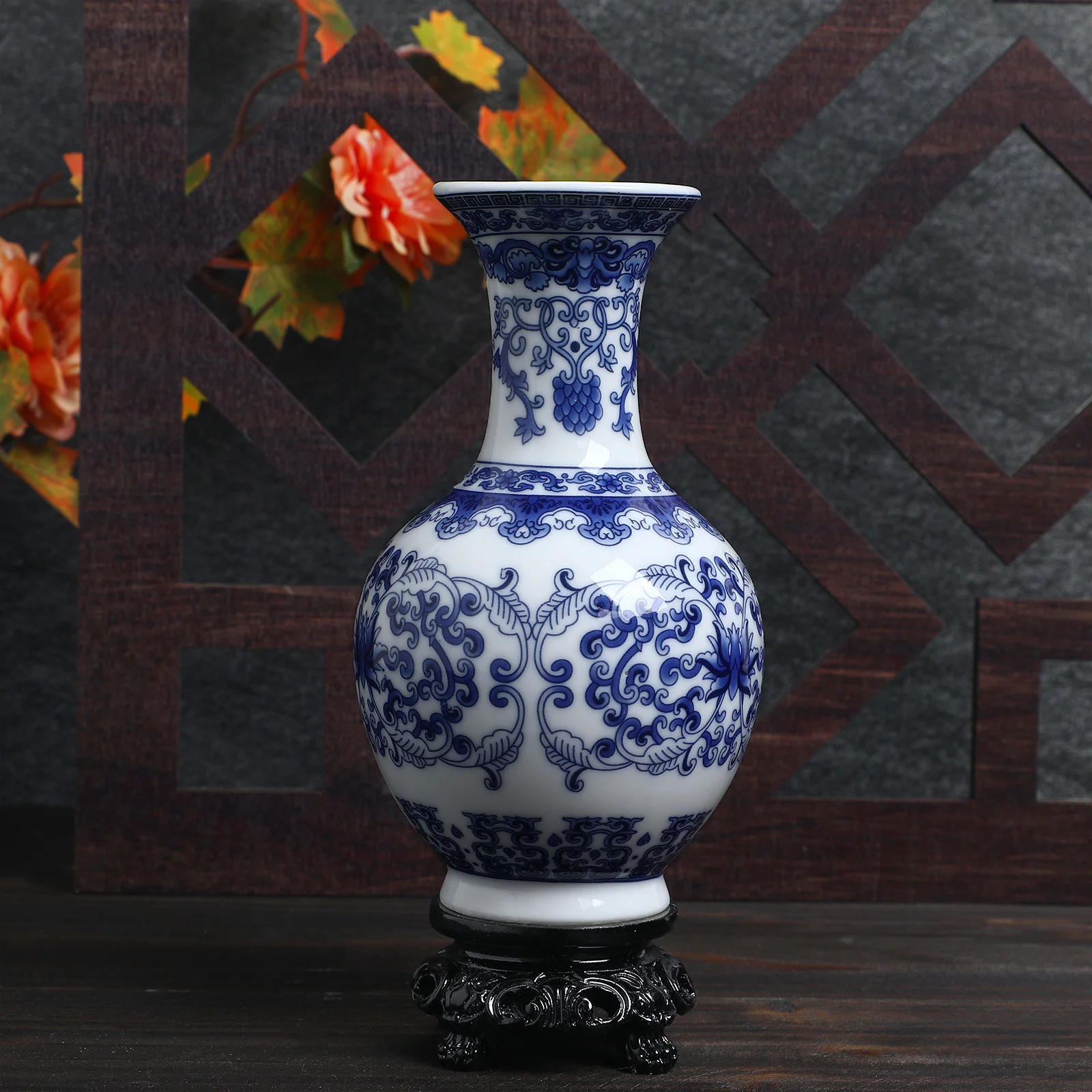 

Decorative Ceramic Vase Artistic Flower Pot Flat Bottom Stable Placement Long Service Life Home Decor Chinoiserie Vase