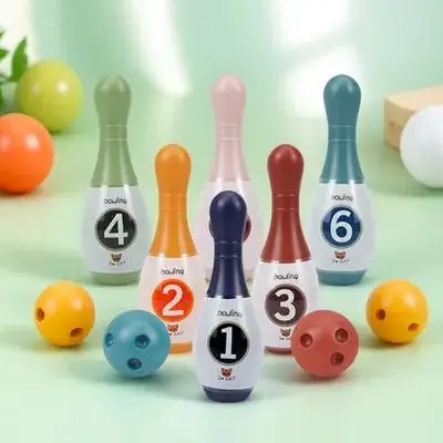 مجموعة واحدة من لعبة البولينج الرياضية الداخلية، العد التعليمي، التنسيق بين اليد والعين، الوالدين