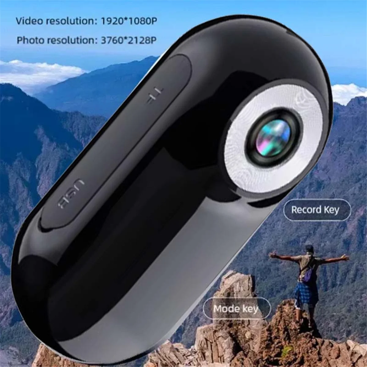 AT42 HD Magnetic Thumb Sports Camera Outdoor Riding Camera Collar Pet Camera Sports Recorder Memory:16G