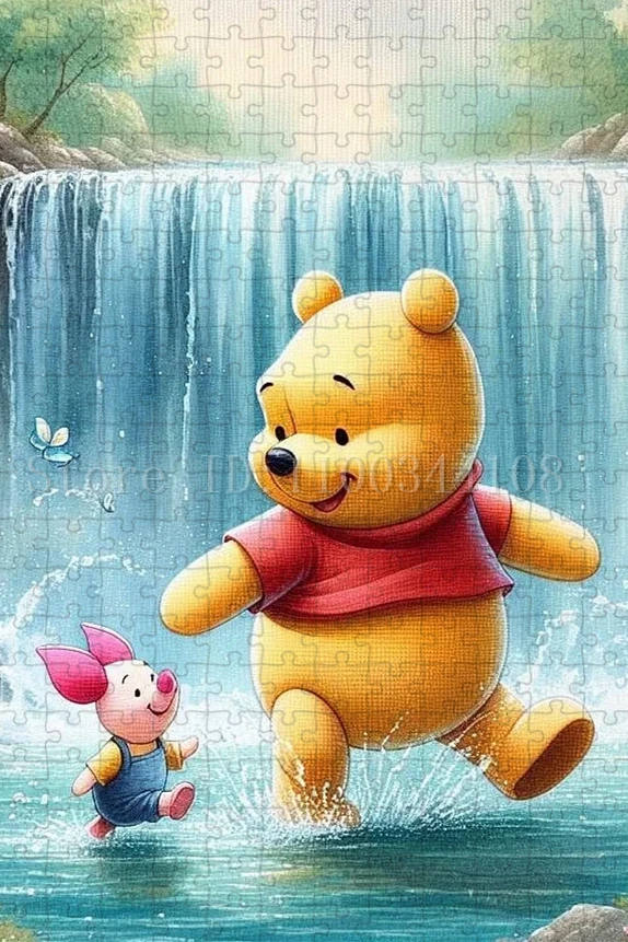 Disney Winnie The Pooh Jigsaw Puzzles for Children Handmade Toys & Hobbies Cartoon Movies Wooden Puzzles Intelligence Game Toy