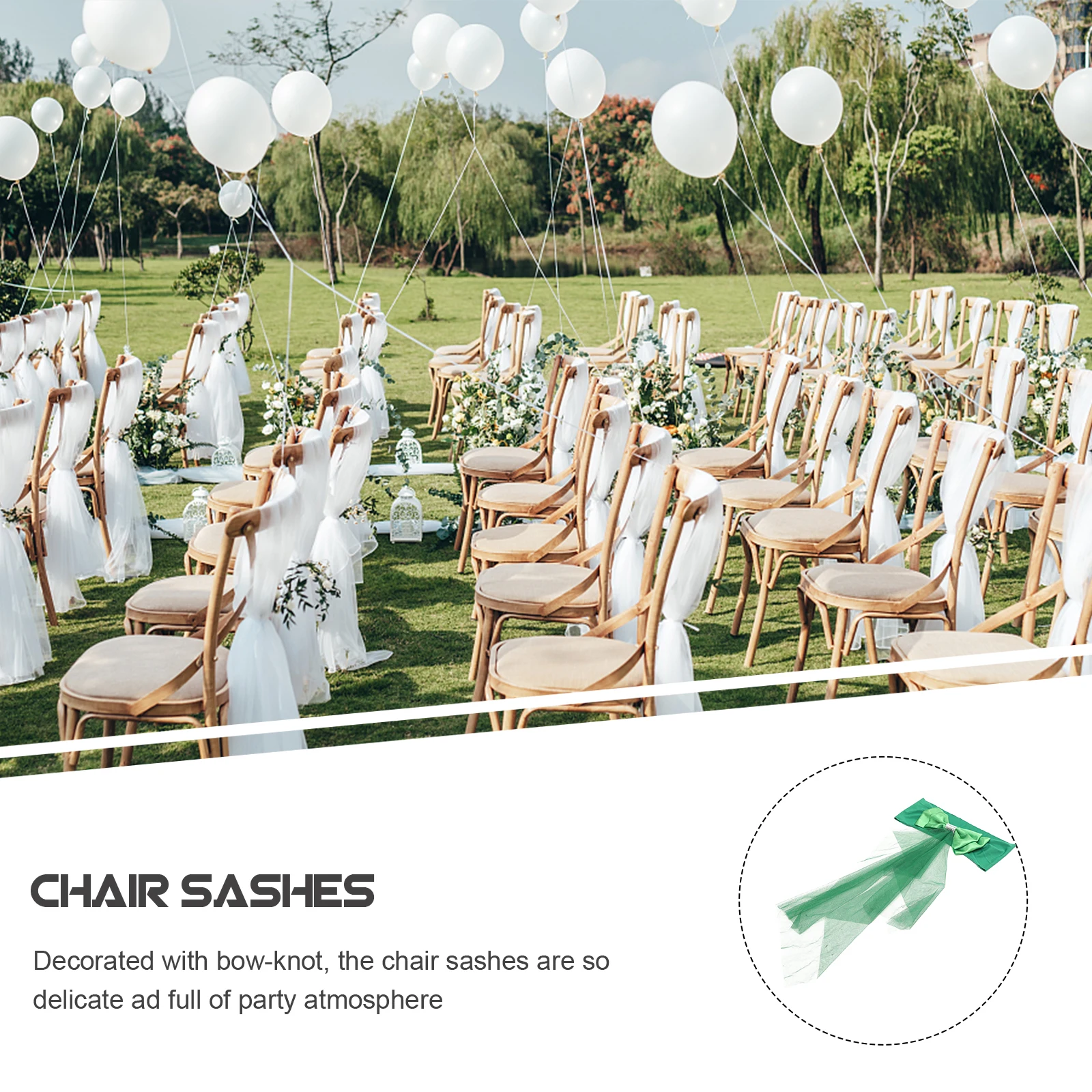 

10Pcs Chair Back Sashes Premium Bowknot Decorative Chair Bows for Wedding Banquet Party Use Cover Sashes with Bows
