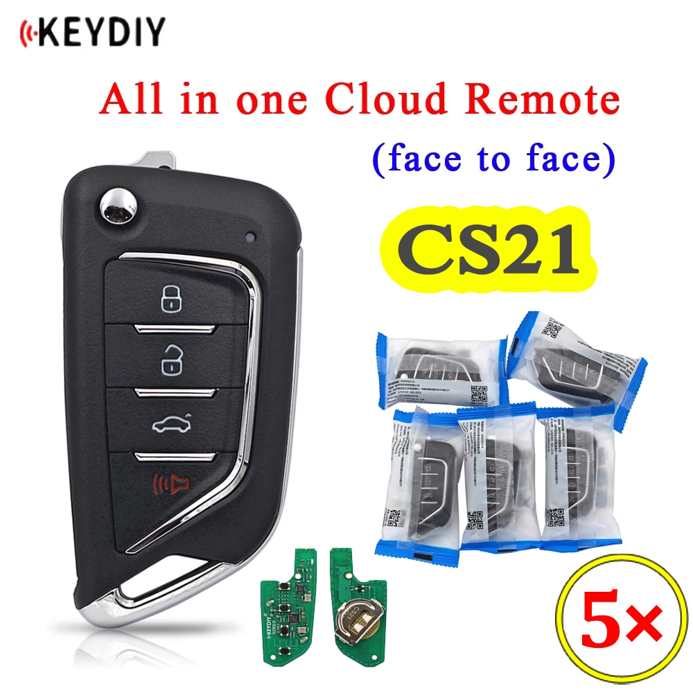 

KEYDIY 5PCS CS21 KD Cloud Key All In One Remote Face to Face Copy Remote Supporting Rolling Code and Fixed Code 225-915MHZ