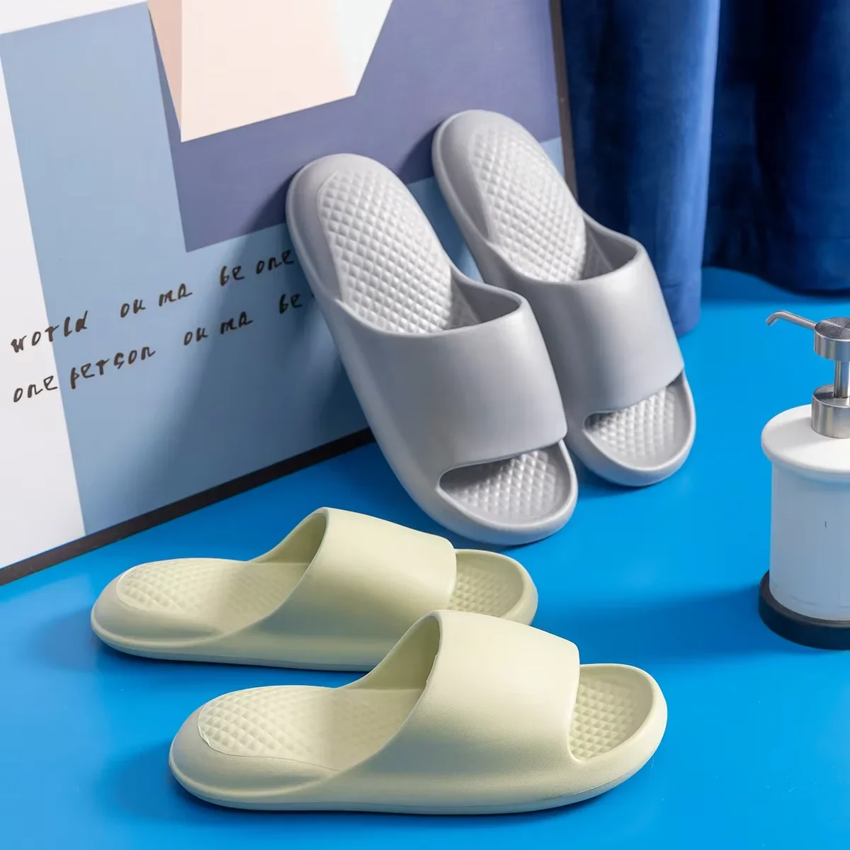 

Женские домашние тапочки из ЭВА, летние нескользящие домашние сандалии для ванной комнаты, удобные мягкие домашние и уличные шлепанцы унисекс