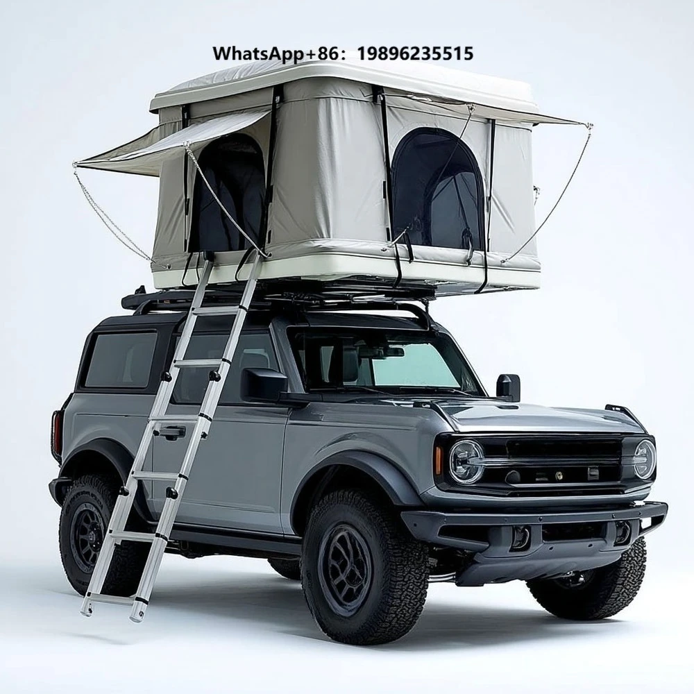 Waterproof Fabric Car Roof Tent Outdoor Camping Hard Shell Folding Tent with Free Installation Rainproof Sunshade