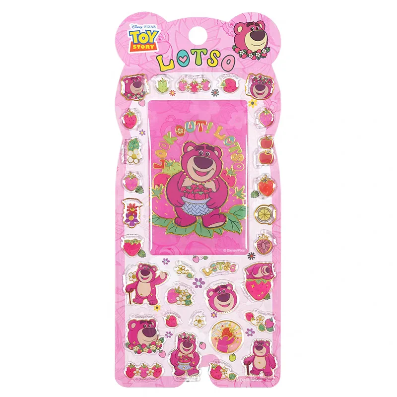 Disney Toy Story Lotsohuggin Bear Kawaii 3D Three-Dimensional Golden Edge Jelly Texture Resin Sticker Guuka Material Girl's Gift