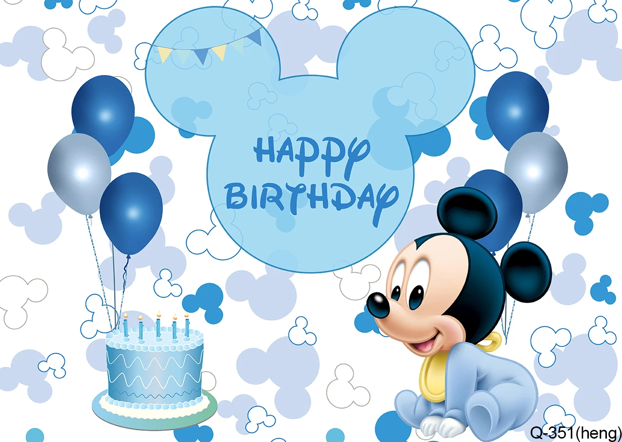 Disney Mickey Mouse Photography Backdrop Baby Boy First Birthday Background Prince Photo Background Cartoon Photozone