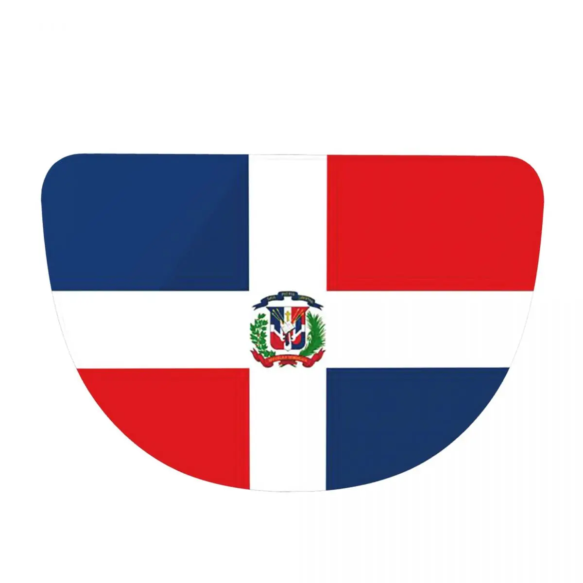 Dominican Republic Flag Soft Flannel Half Round Doormat Non Slip Bathroom Mat Absorbent Floor Carpet for Laundry Room Bathroom