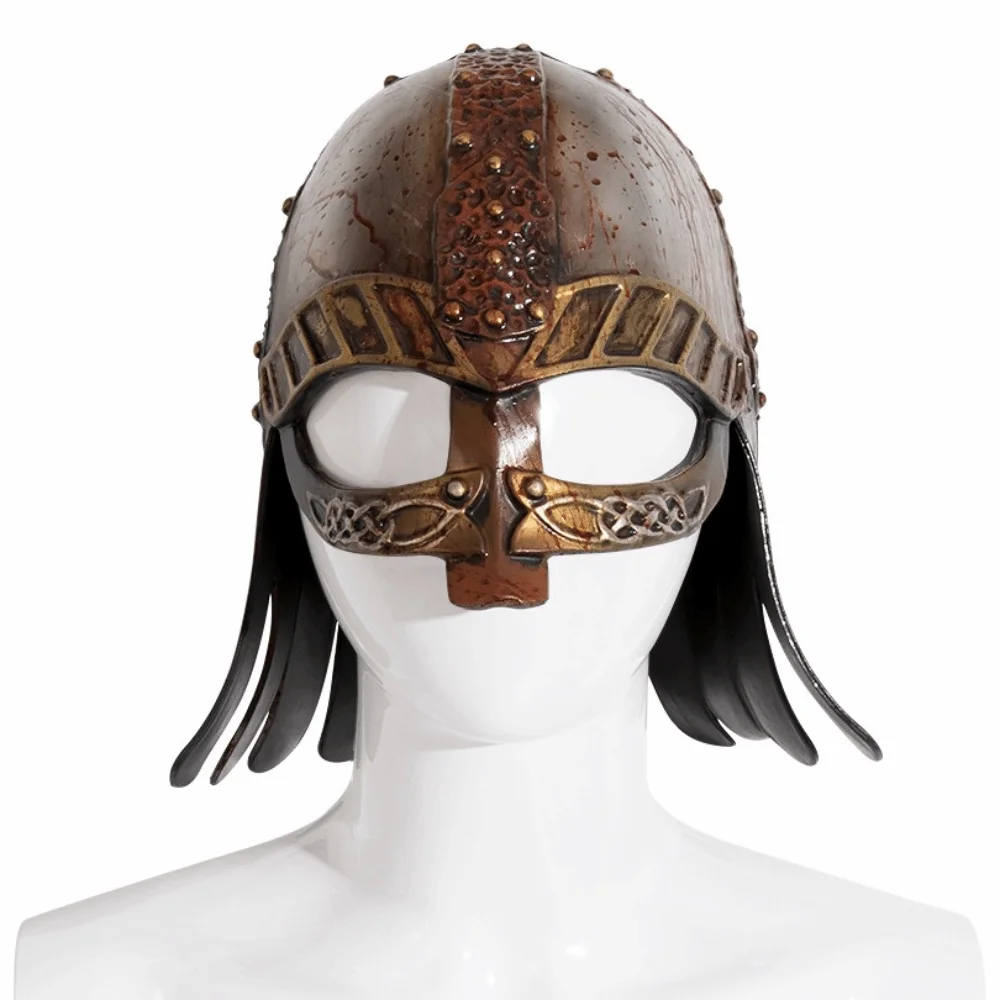 Vintage Viking Horn Hat Helmet Retro Head Ornament Medieval Warrior Knight Hat Realistic Renaissance Decorative Mask Headgear