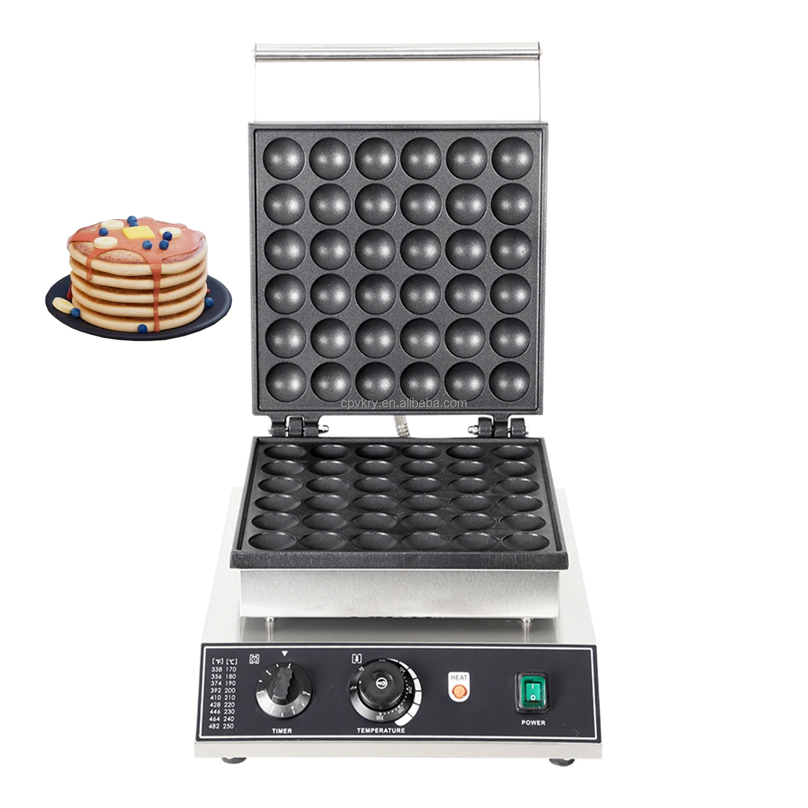 1750W Commercial Electric Mini Pancake Maker Non-Stick Stainless Steel Dorayaki Baker Machine 25PCS 43mm Snack Machine New