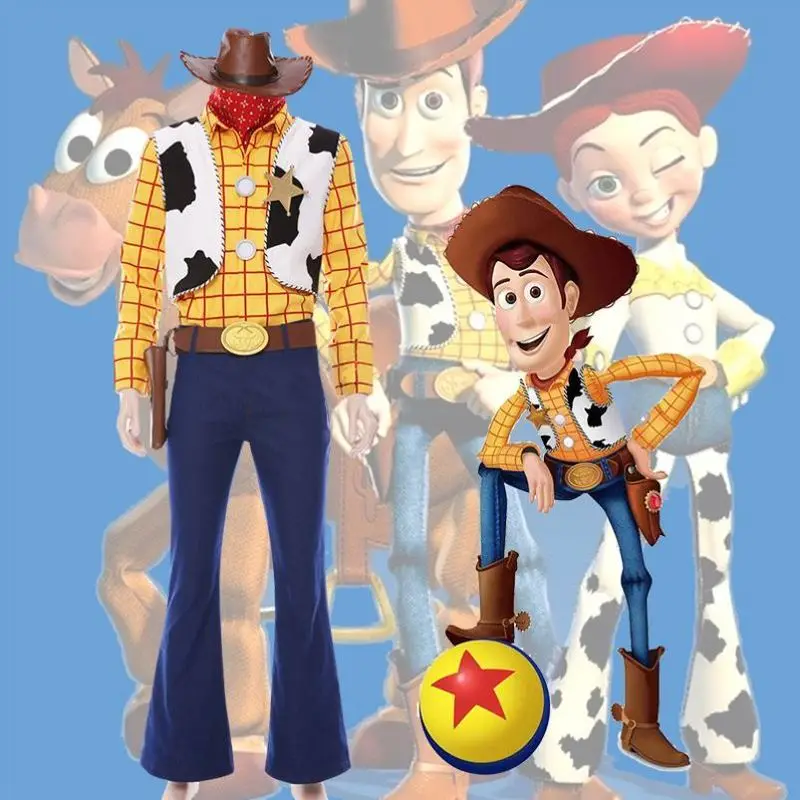 Anime Toy Woody Cowboy Clothes Suit Jessie Cosplay Costume Adult Top Pants Woman Man Party Carnival Halloween Costume Gifts