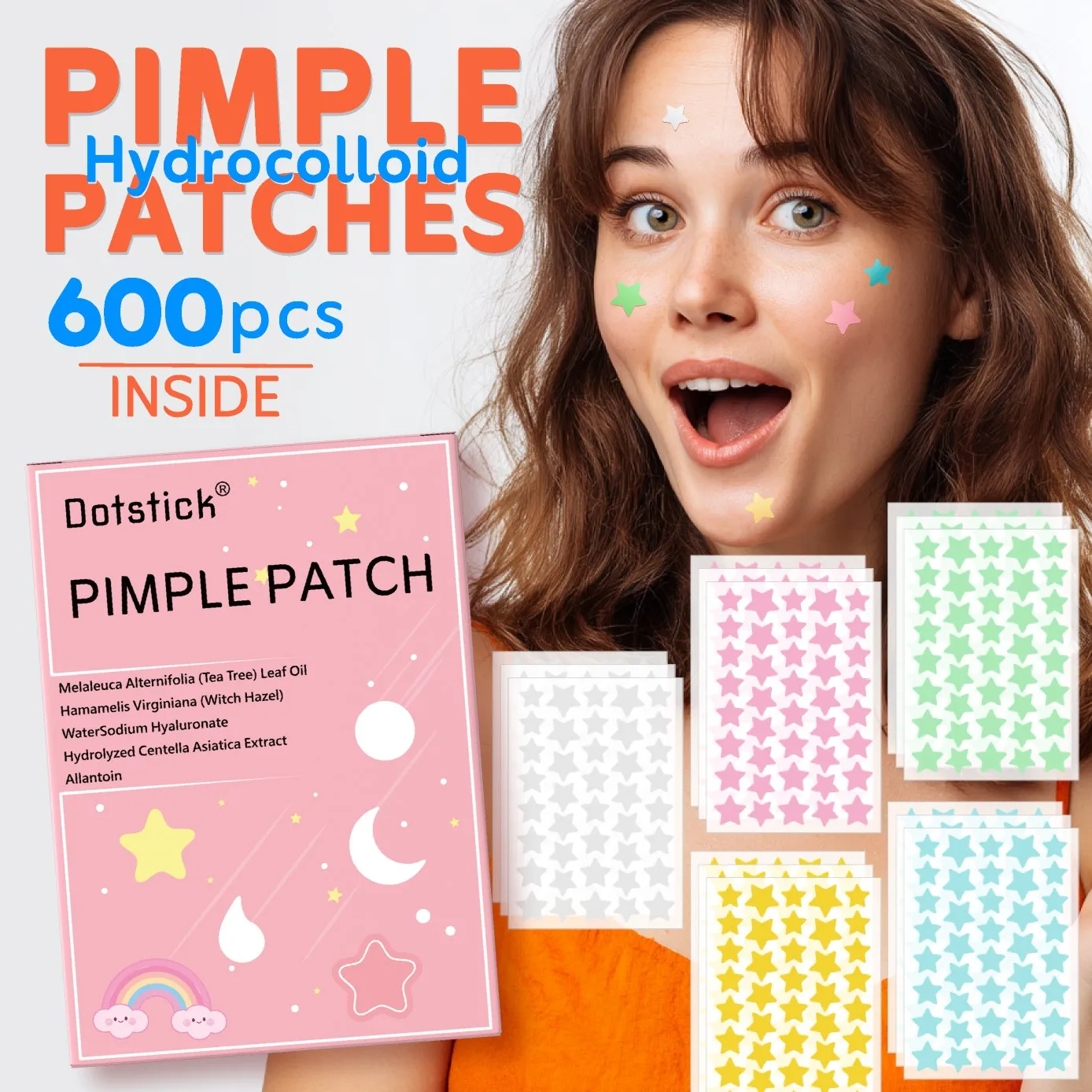 Multicolor Star Skin Patches Value Pack, Blemish Cover Stickers, Decorative & Makeup Patches for Clean Skin Patches