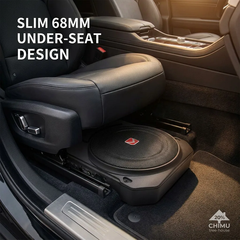 【CHIMU HOME】 10 Inch Slim Active Car Subwoofer 800W Reinforced Under Seat Audio Speaker Power System
