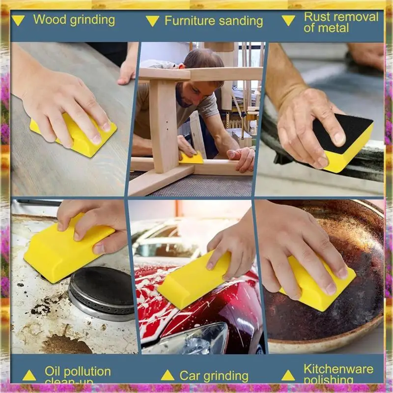

ABSU 7Pcs Sanding Blocks Auto Body Auto Body Sanding Block For Woodworking, Automotive Body And Crafts Polishing