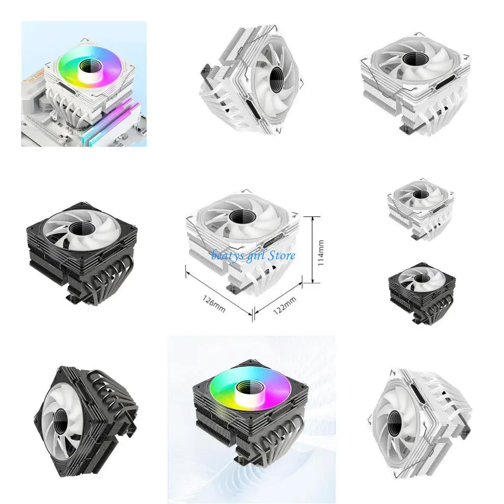 

C7AB ARGB 12cm Fan Down Flows CPU Air Coolers Featuring 6 Heat Pipe Superior AntiGravity Copper Technology for LGA 115X/1200