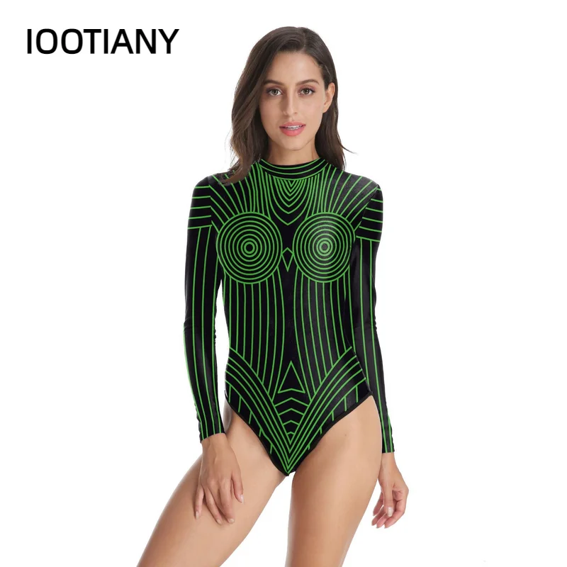 

.Women Machine Line 3D Digital Printing One-piece Swimsuit Adults Girls Anime Swimming Party Cosplay Costumes Swimwear Bodysuit