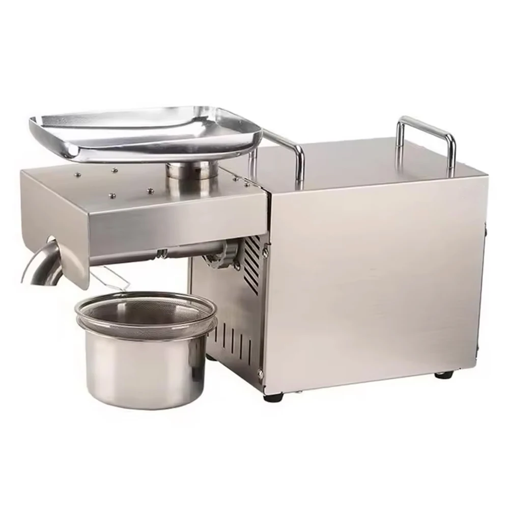 Household Stainless Steel Small Scale Virgin Coconut Oil Press Making Machine 600W Automatic Cold Press Oil Seed Machine