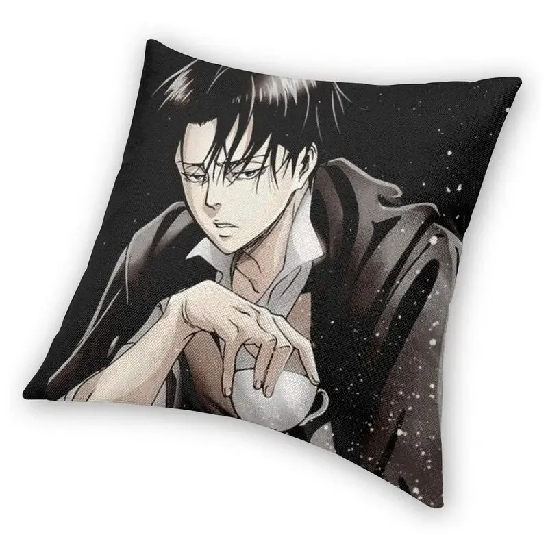 Levi Ackerman Attack On Titan Cushion Cover Print Harajuku Anime Manga Floor Pillow Case for Car Pillowcase Home Decor