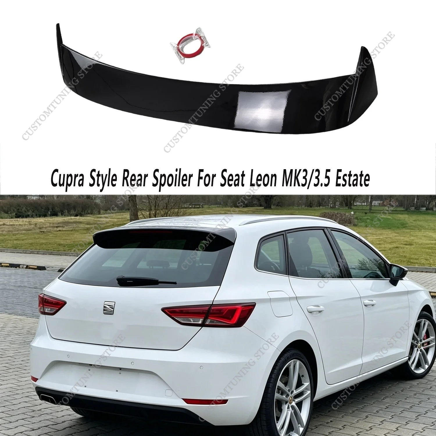

Gloss Black Rear Roof Spoiler For Seat Leon MK3 3.5 5F8 ST Touring TSI TDI Standard 2013-2019 4-Door Estate Bodykits Tuning