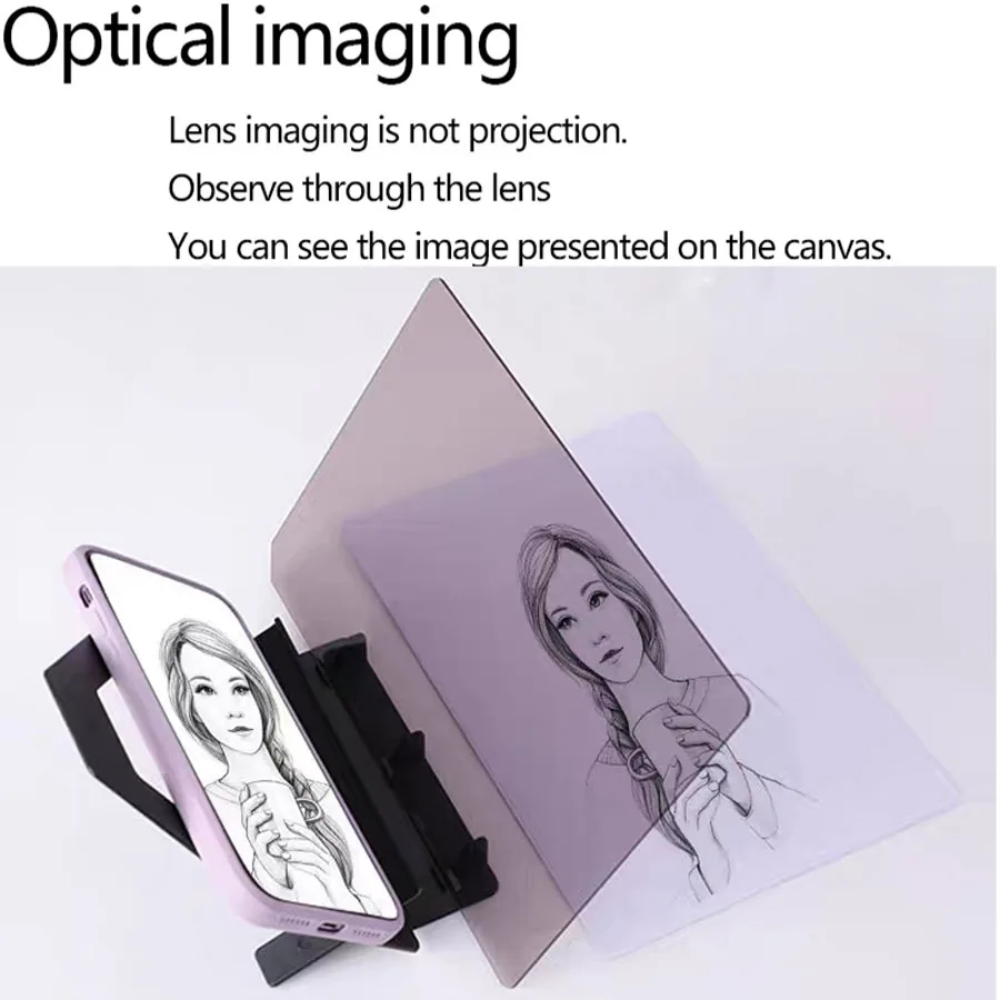 Portable Optical Drawing Copying Board Imitation Tracing With Projection Screen Learning Tool Suitable For Mobile Tablet