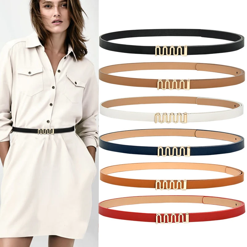 New Fashion High Quality Vintage Belt For Women Fine Belts Golden Lock Buckle Dress Jeans Sweater Waistband Belt