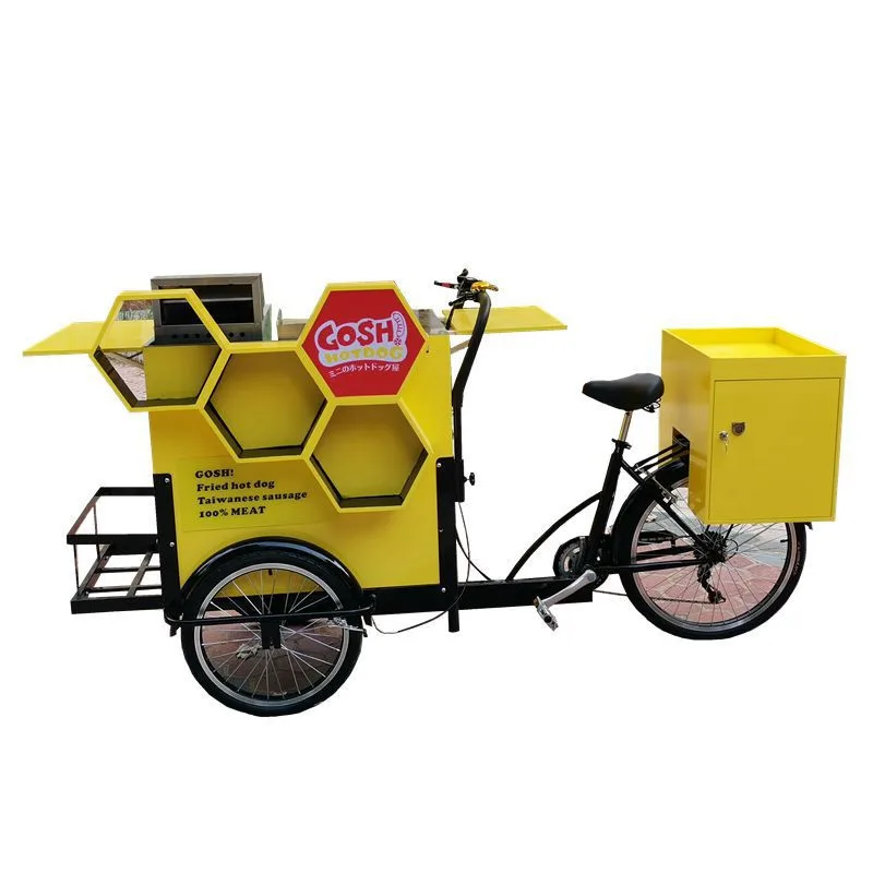 

Hot Sale Bicycle Pedal Multifunctional Street Food Cart Bike With Grill And Fryer Customized Tricycles Cargo Adult Tricycle