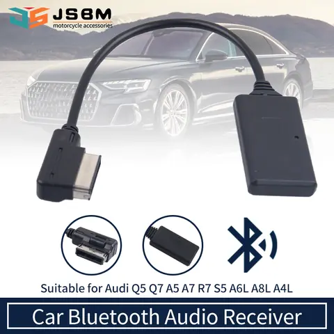 JSBM 자동차용 블루투스 무선 Aux 어댑터 Audi VW MMI 3G MDI Audi A3 A4 B6 A7 R7 Q5 Q7 A6L A8L용 AMI 블루투스 음악 어댑터