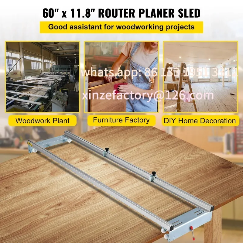 

Customizable Planer Sled XY Axis Trimming Planing Machine for Wood Flatten VEVOR 64" / 162cm Adjustable Router Edge Guide Router