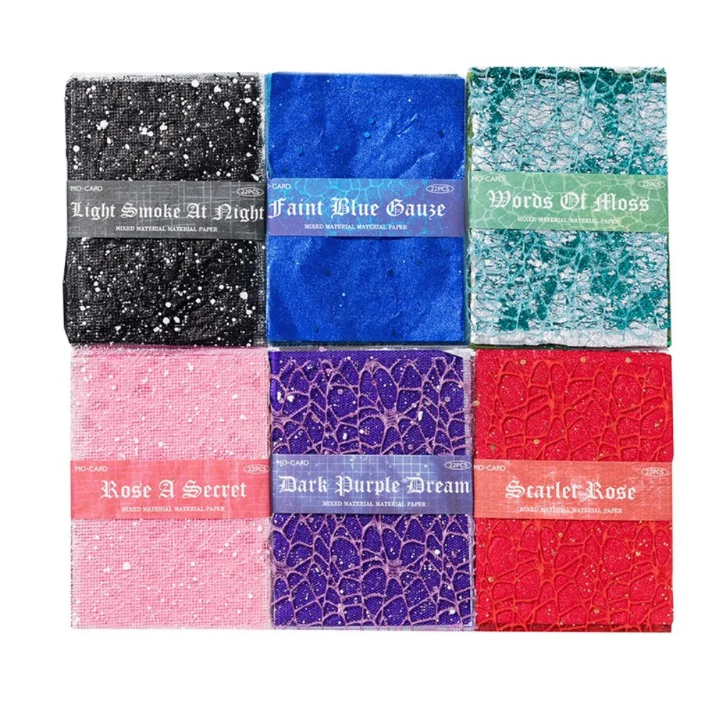 22Pcs/bag Retro Scrapbook Paper Multipurpose Cohesionless Memo Pads Material Paper Mixed Material Collage Paper