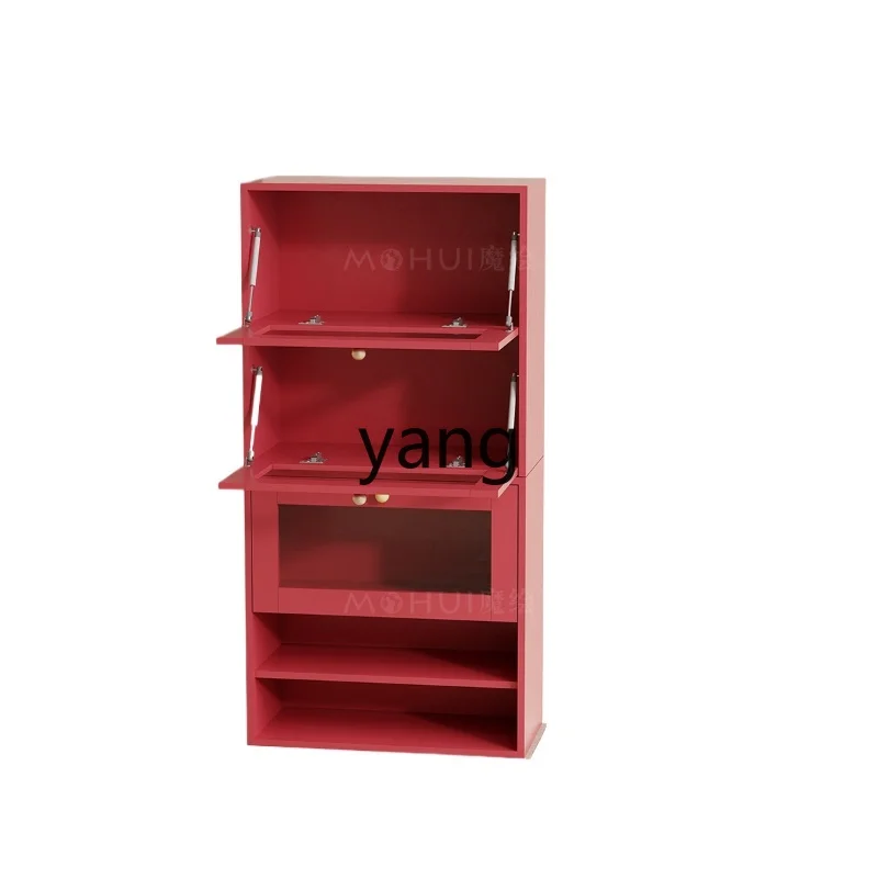 XYY living room lower turn door, entrance cabinet combination stacking cabinet, dopamine barbie glass storage