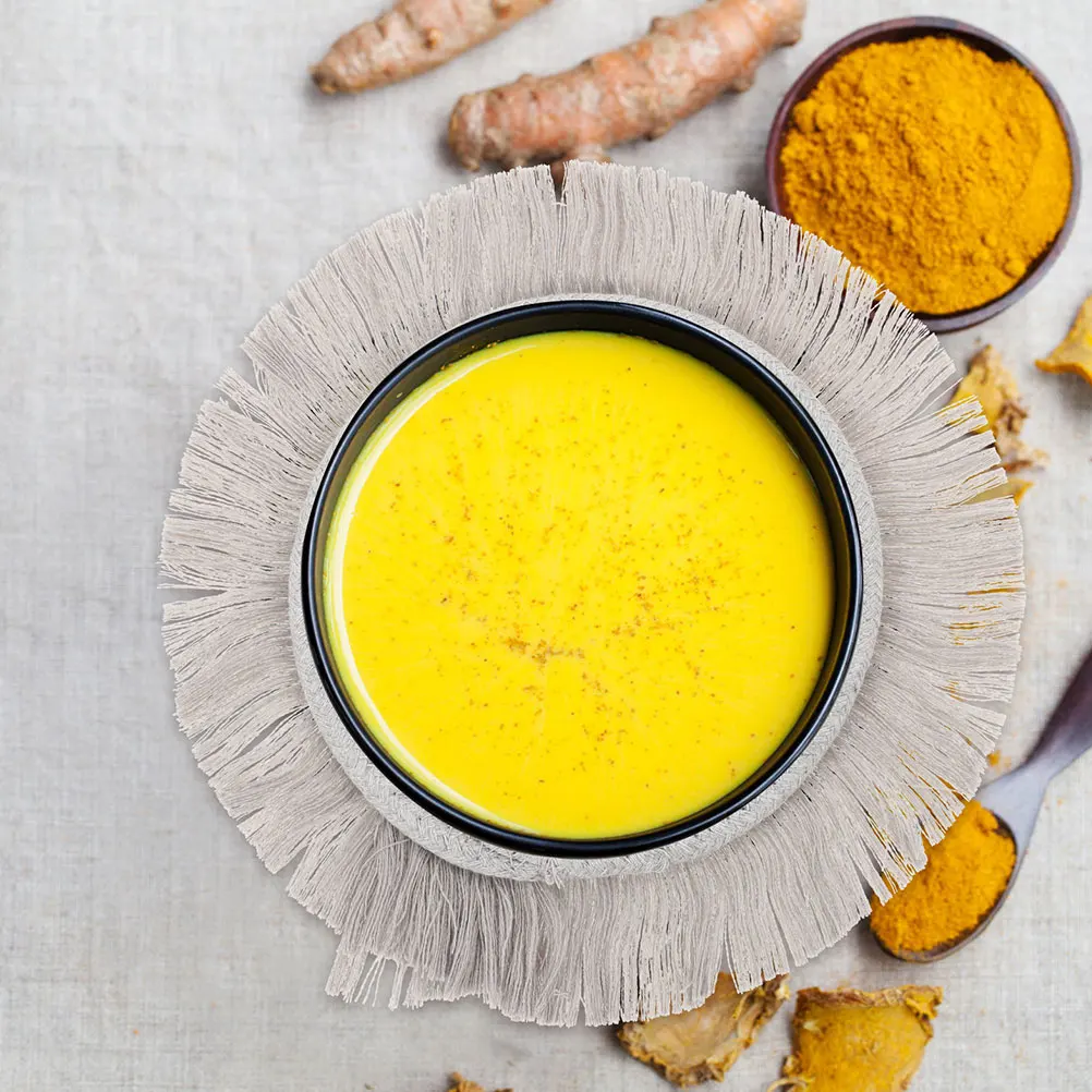 

2Pcs Woven Cotton Placemat Heat Resistant Coaster Set Round Table Mats for Desk Dining Room Decor Coaster for Desk