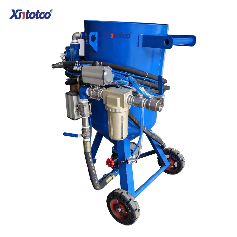 High Pressure Dustless Sandblaster Sand Blasting Equipment Sandblasting Machine Movable Sand Blasting Pot Sandblasting Tank