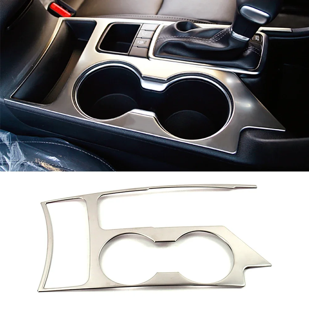 For Kia Sportage QL 2015-2019 Gear Shift Panel Water Cup Holder Cover Trim Stainless Steel Interior Moulding Sticker