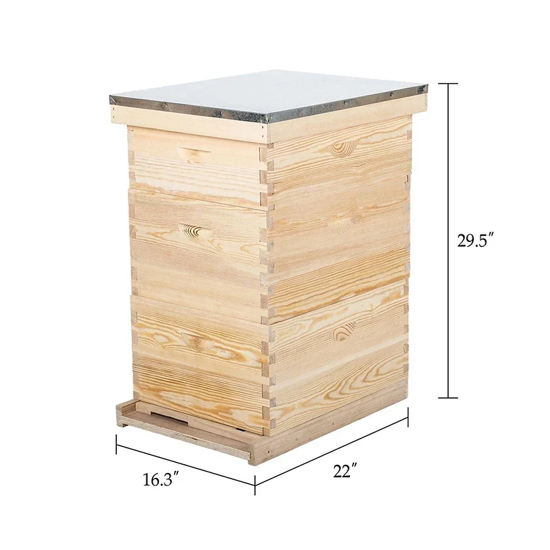 

3 Layers Langstroth Beehive Complete Bee Hive Starter Kit 10 Frames Bee Hive Beekeeping Equipment