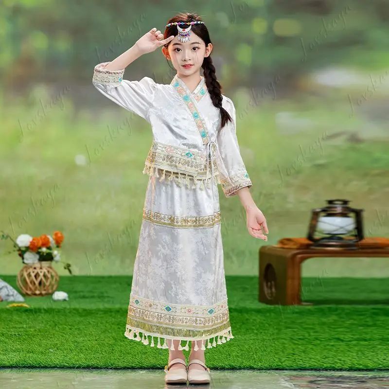 

New Festival Dai Costume Female Performance Traditional Daily Summer Thai Split Skirt Set
