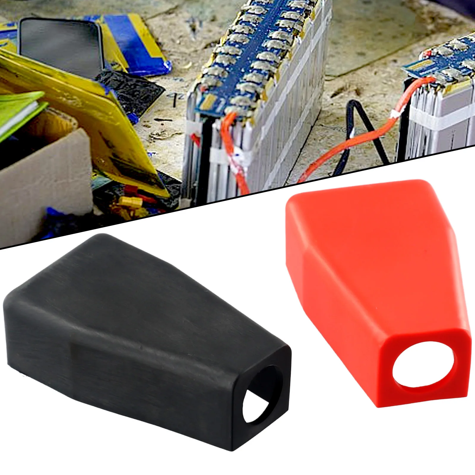 Car Positive BatteryTerminal Covers Positive Negative Top Post Cap Protection Insulator Wire Connectors Cap Cover BatteryCase