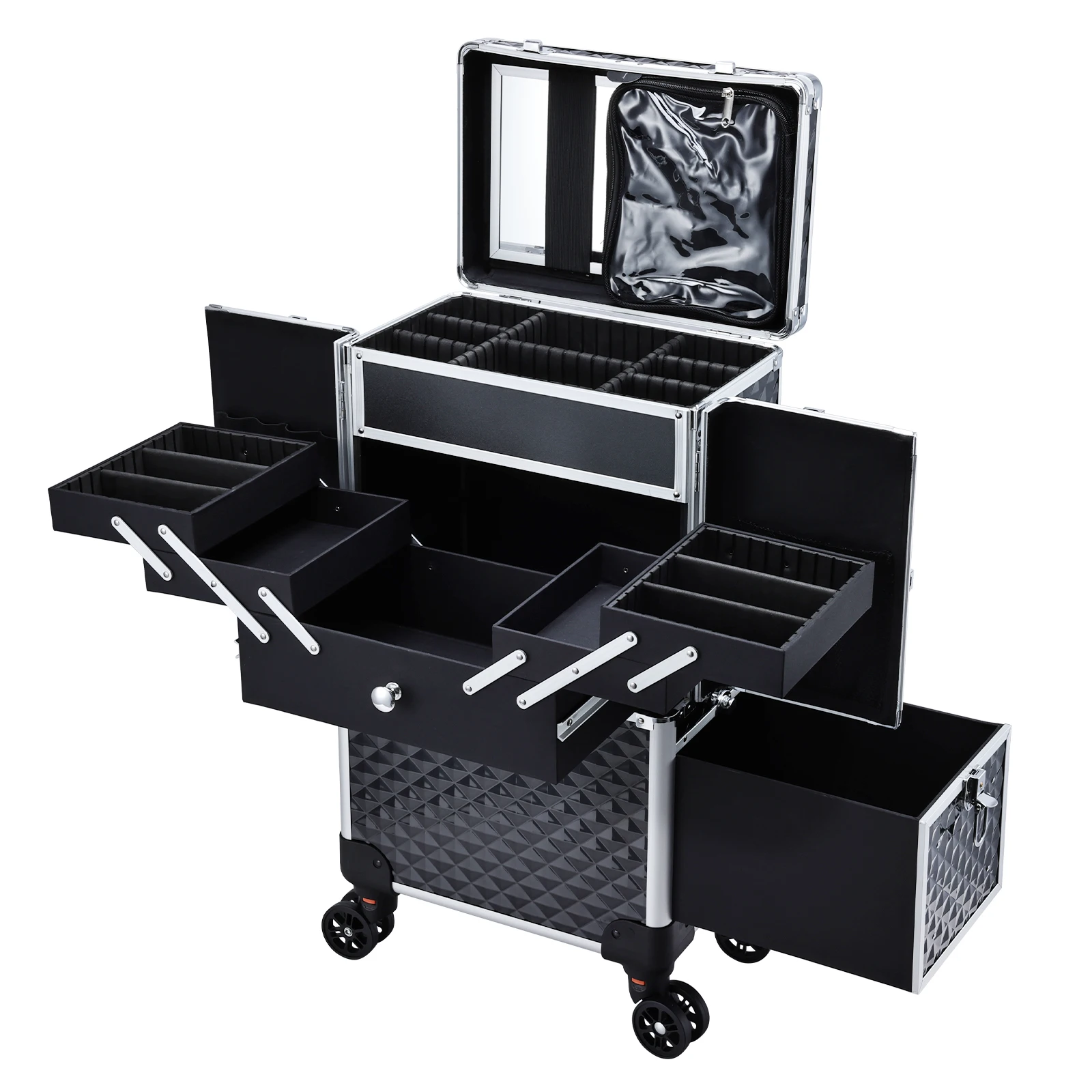 Hot Sale Multi-Layer Nail Trolley Box Large Capacity Makeup Nail Organizer Trolley Makeup Box Professional Makeup Train Case