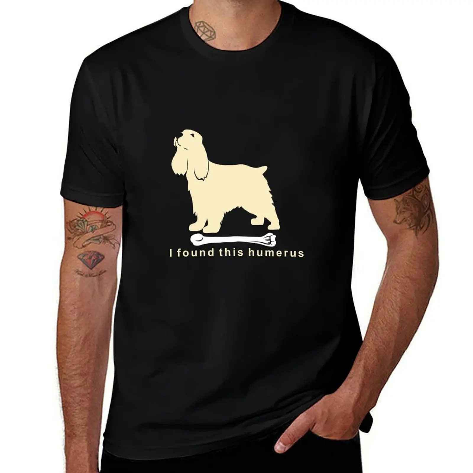 I found this humerus Cocker Spaniel NickerStickers? on Redbubble T-Shirt Holiday All Match T-Shirt