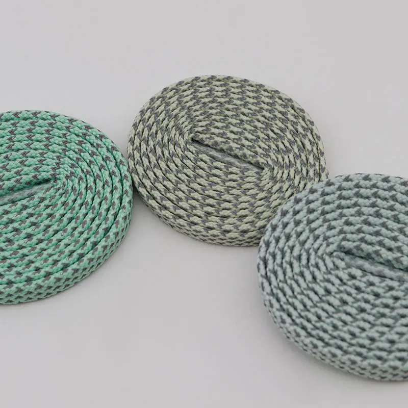 Coolstring Lighting Reflect Shoe Accessory 7MM Green Color Reflective Tape 120-180Cm Adults Size Flat Ropes Affordable Wholesale