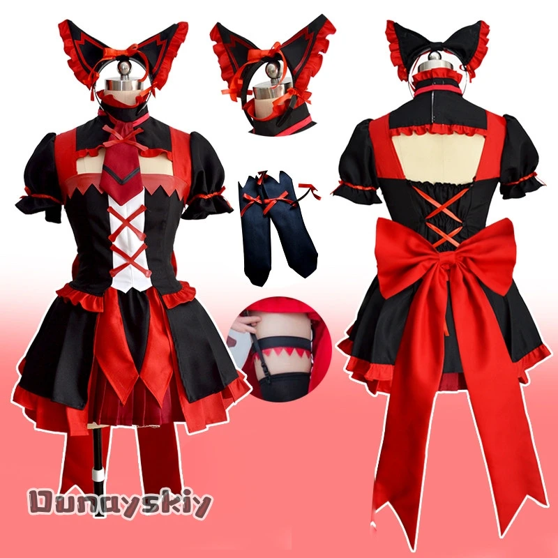 asNNs*Cosplay GATE Rory Mercury Costume Women Fancy Lolita Dress CuteSkirt Uniform Short Sleeve Top Outfit Halloween Disguise view 4