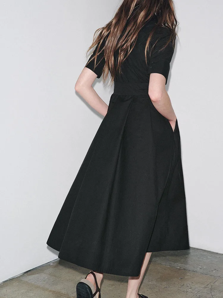 Nowa Jesień 2025 Damska Sukienka Midi z Kołnierzykiem Dr awl, Etniczny Strój Sceniczny Hanfu, Modny Tradycyjny...