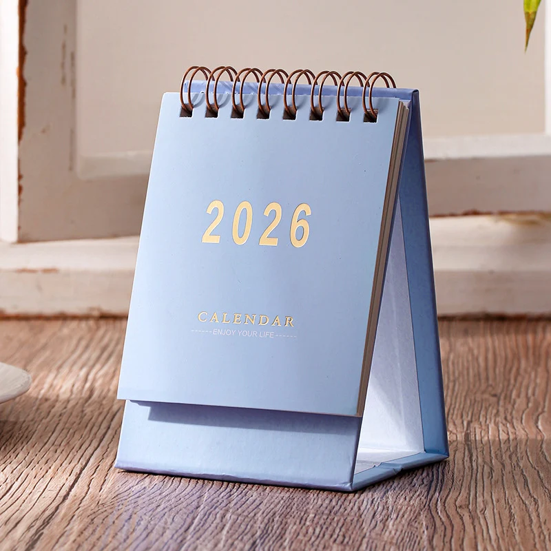 

English small desk calendar 2026 simple solid color Morandi calendar desktop note memo message small ornament