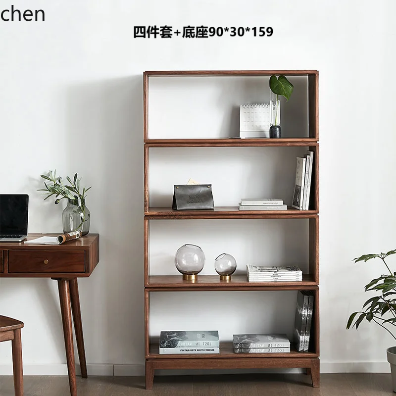 HXL solid wood lattice cabinet floor storage bookshelf simple storage bay window storage bookcase