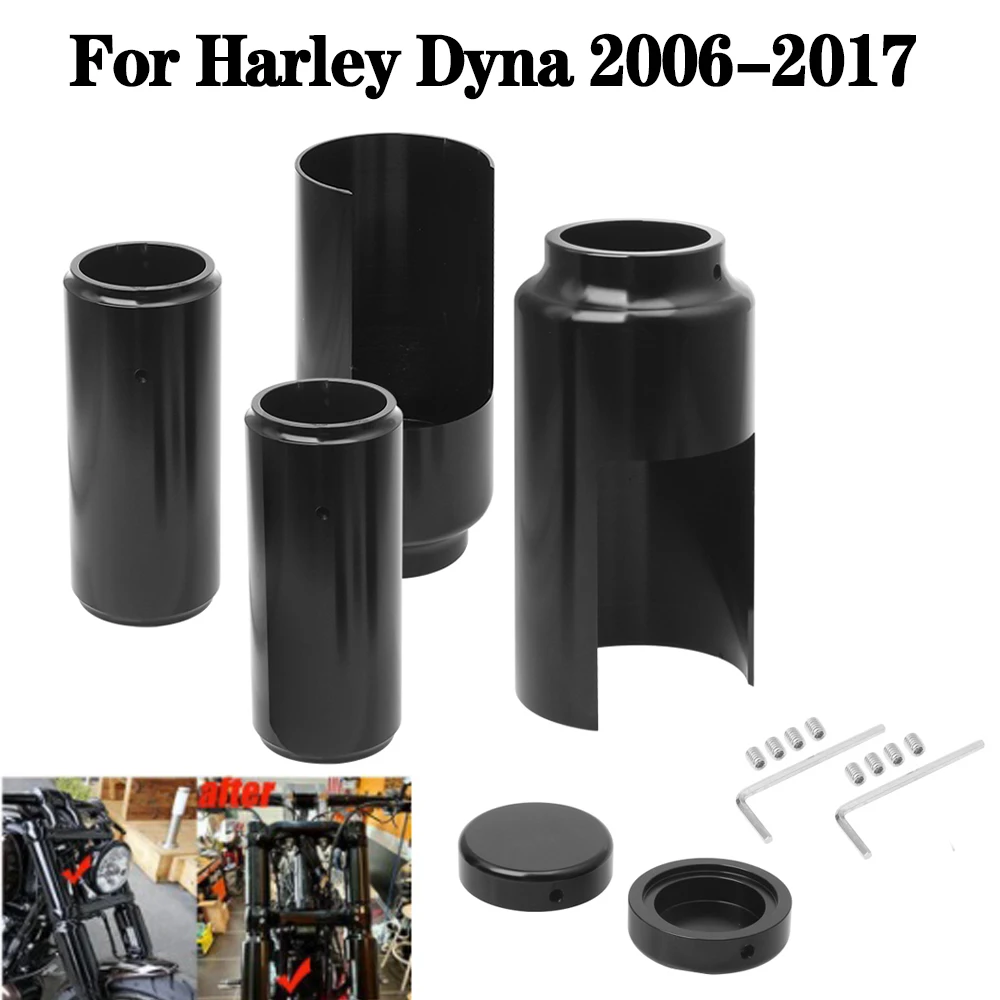 

Motorcycle Front Fork Tube Caps Shock Absorber Cover Protective Sleeve For Harley Dyna FXD Street Fat Bob Low Rider 2006-2017